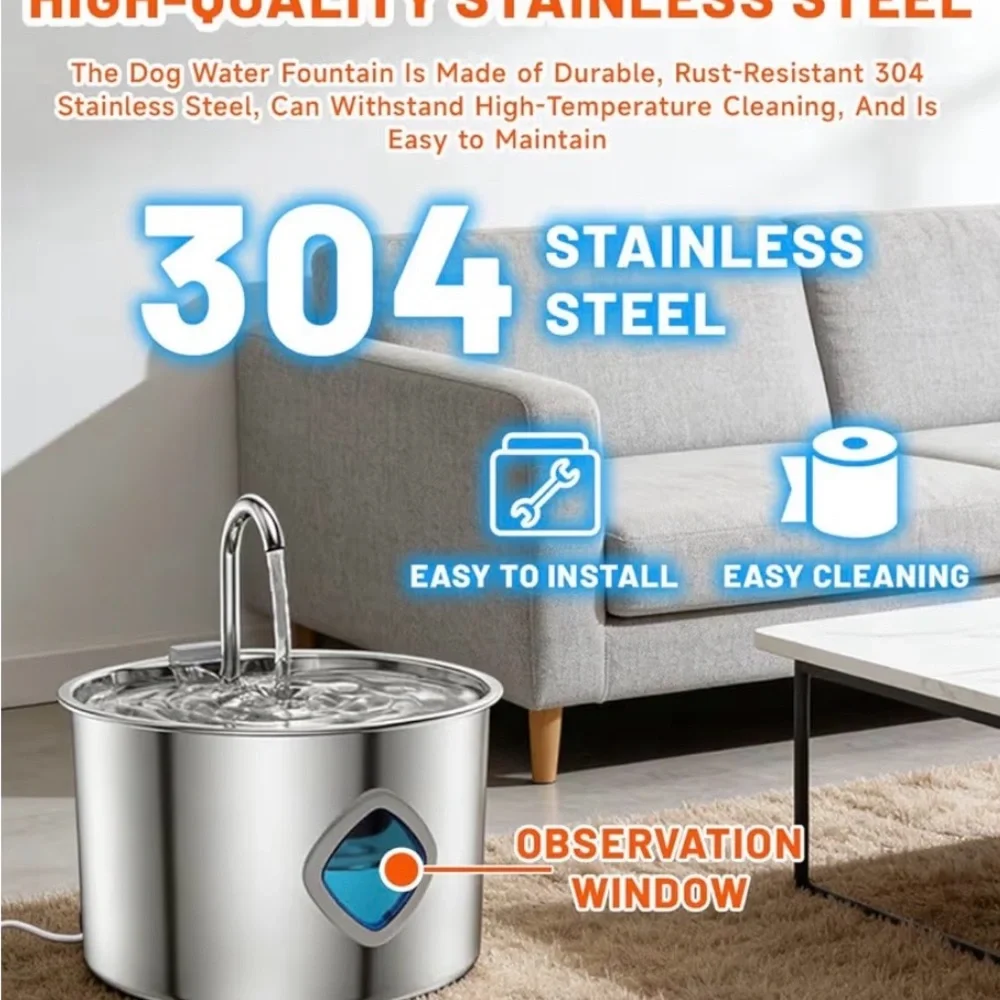 Stainless Steel Pet Water Fountain